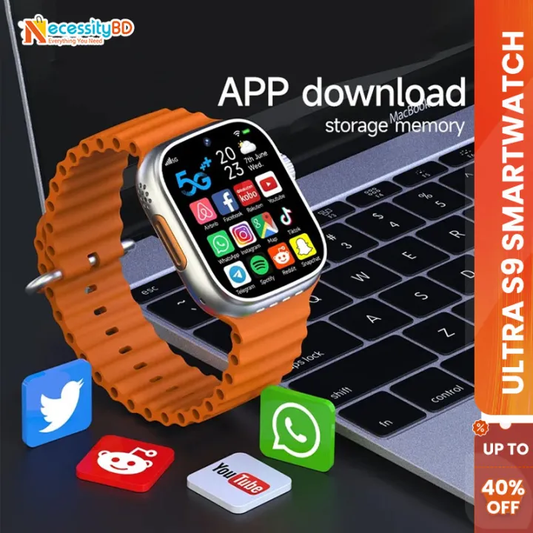 Zentrobd.shop Ultra S9 Android Smart Watch with water drop display, video calling, and sleek design.
