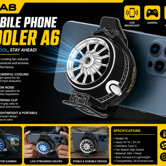 DLAB A6 Mobile Phone Cooler | Clip-On Gaming Cooling Fan | Mobile Radiator