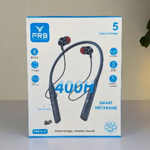 FRB N27 Wireless Neckband Bluetooth 5.3 Earphone | 400H Standby | 5 Voice Changer Modes | TF Card Support