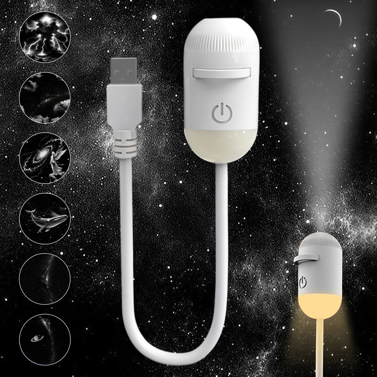 Starry Sky Projection Nightlight – 2-in-1 Galaxy Projector
