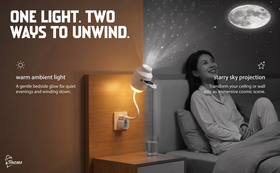 Starry Sky Projection Nightlight – 2-in-1 Galaxy Projector