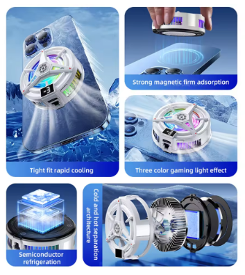 TL07 Magnetic Back-clip Phone Cooler 3 Speeds Semiconductor Cooling Fan