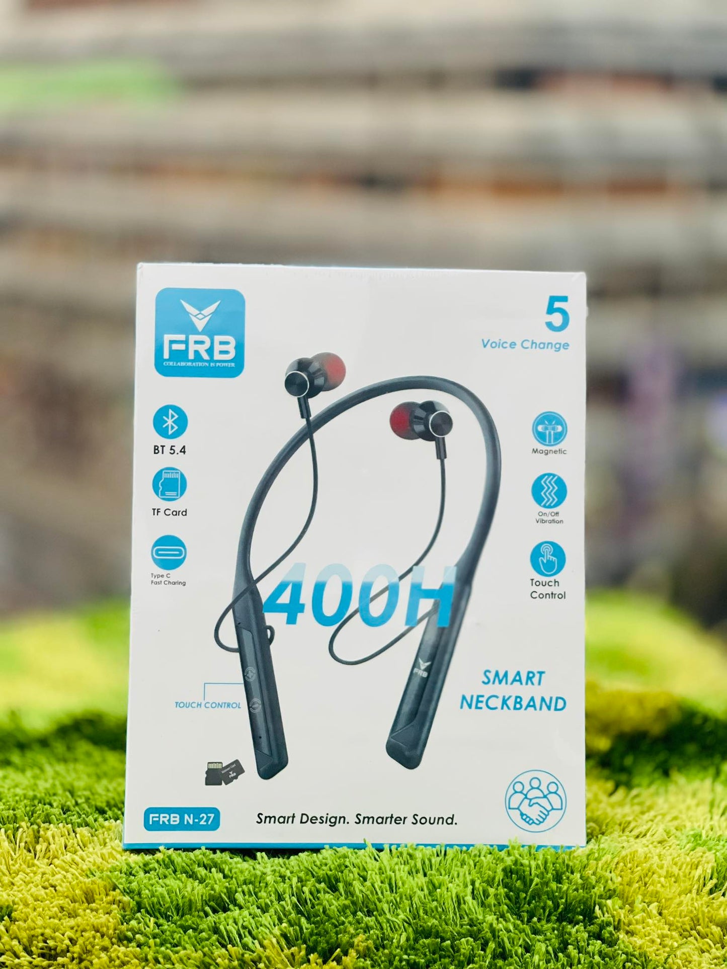 FRB N27 Wireless Neckband Bluetooth 5.3 Earphone | 400H Standby | 5 Voice Changer Modes | TF Card Support