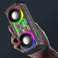 Dual Horn Transparent Mecha Bluetooth Speaker | RGB Lights | Hi-Fi Stereo Sound