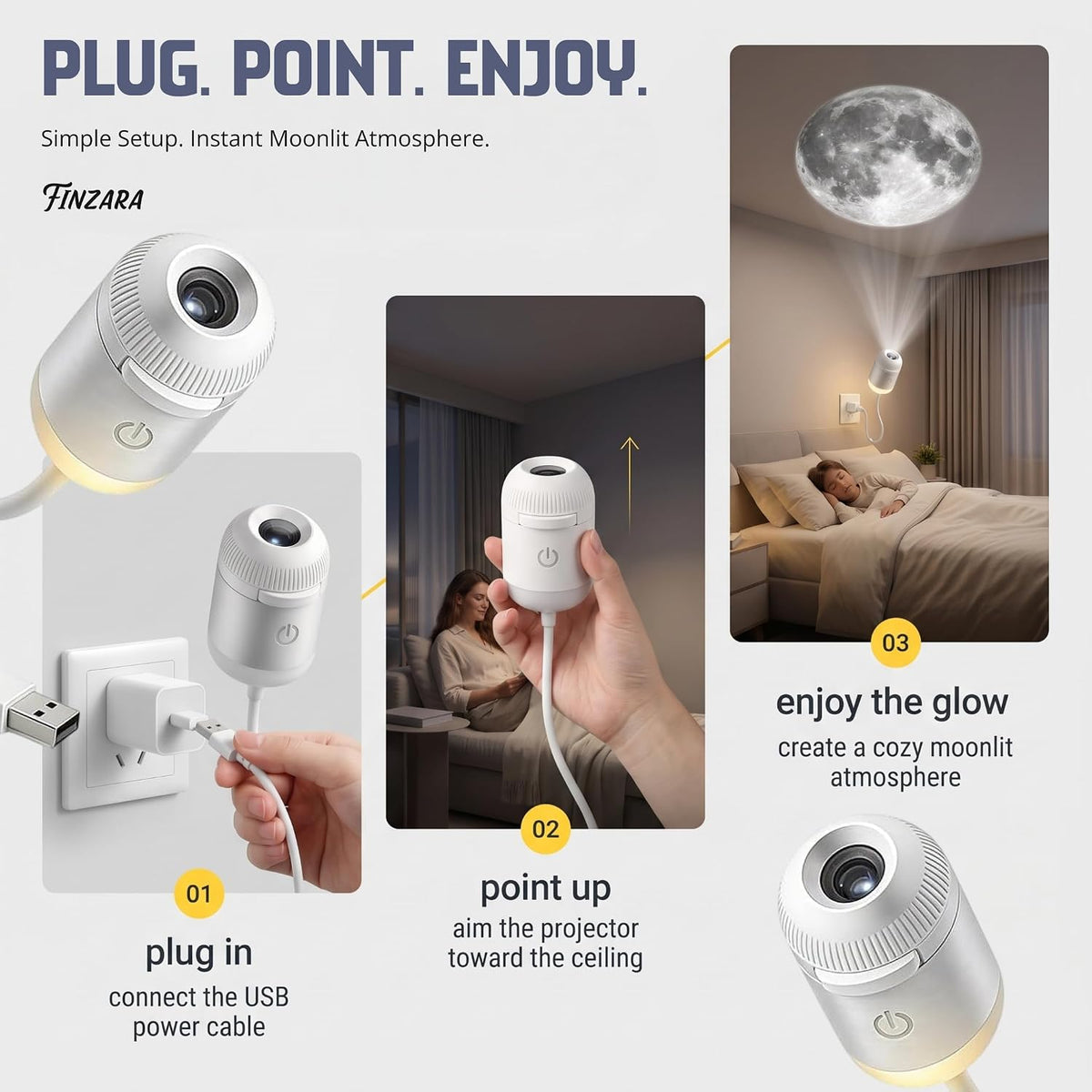 Starry Sky Projection Nightlight – 2-in-1 Galaxy Projector