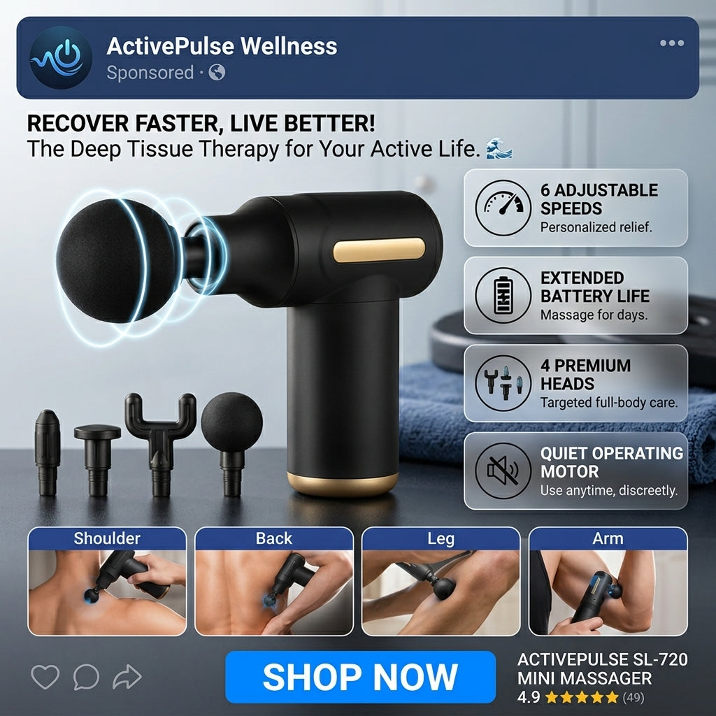 Mini Body Massage Gun SL-720 (Original Version) | Deep Tissue Muscle Massager | 6 Speed Levels