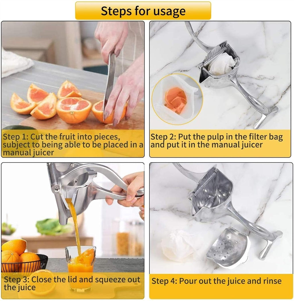 Heavy Duty Manual Fruit Juicer – Aluminium Steel Handheld Citrus & Fruit Press Juicer
