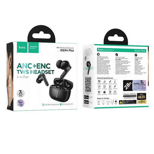 EQ34 Plus Rima ANC+ENC TWS Earbuds (App Supported) | Bluetooth 5.4 | 7-Hour Playtime