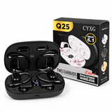 Q25 2-in-1 Couple Soft Ear Hooks TWS Wireless Earbuds – LED Digital Display