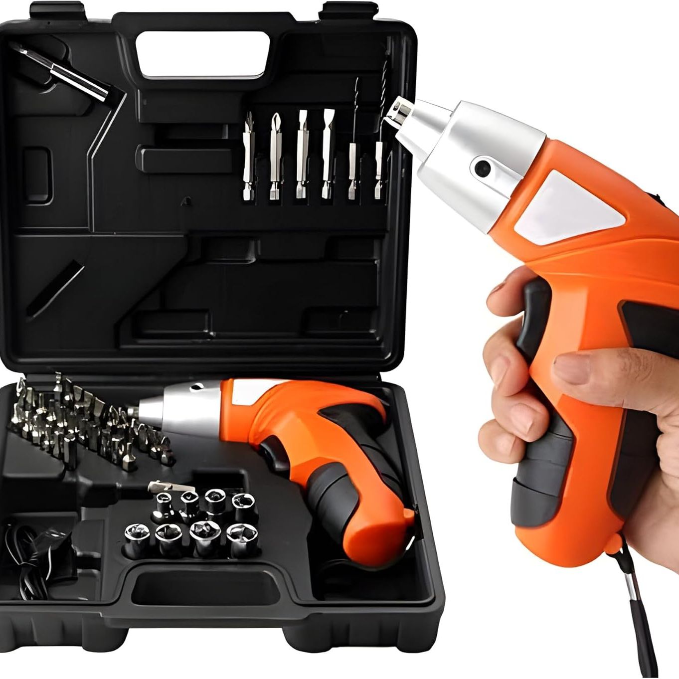 Cordless Electric Screwdriver Tool Kit | Rechargeable Multi-Bit Repair Set with Carry Case