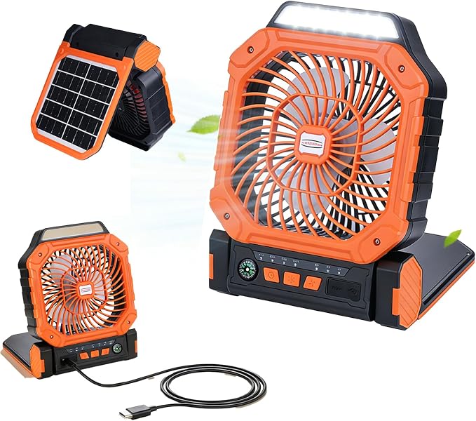 X16 Solar Rechargeable Fan – Portable USB Mini Fan with Powerful Airflow