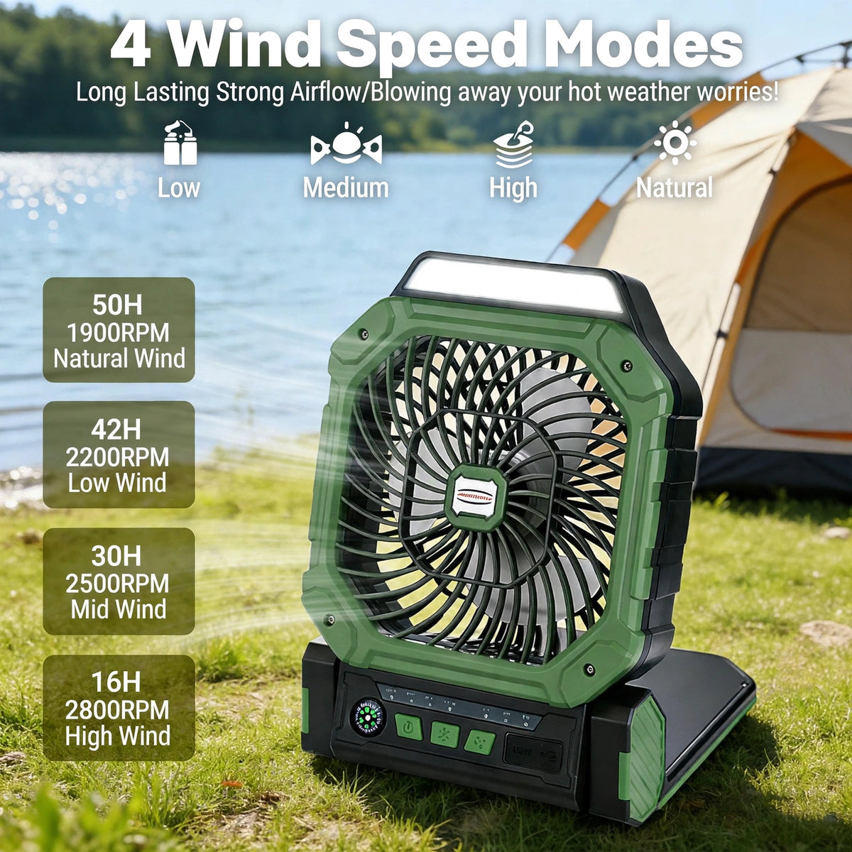 X16 Solar Rechargeable Fan – Portable USB Mini Fan with Powerful Airflow