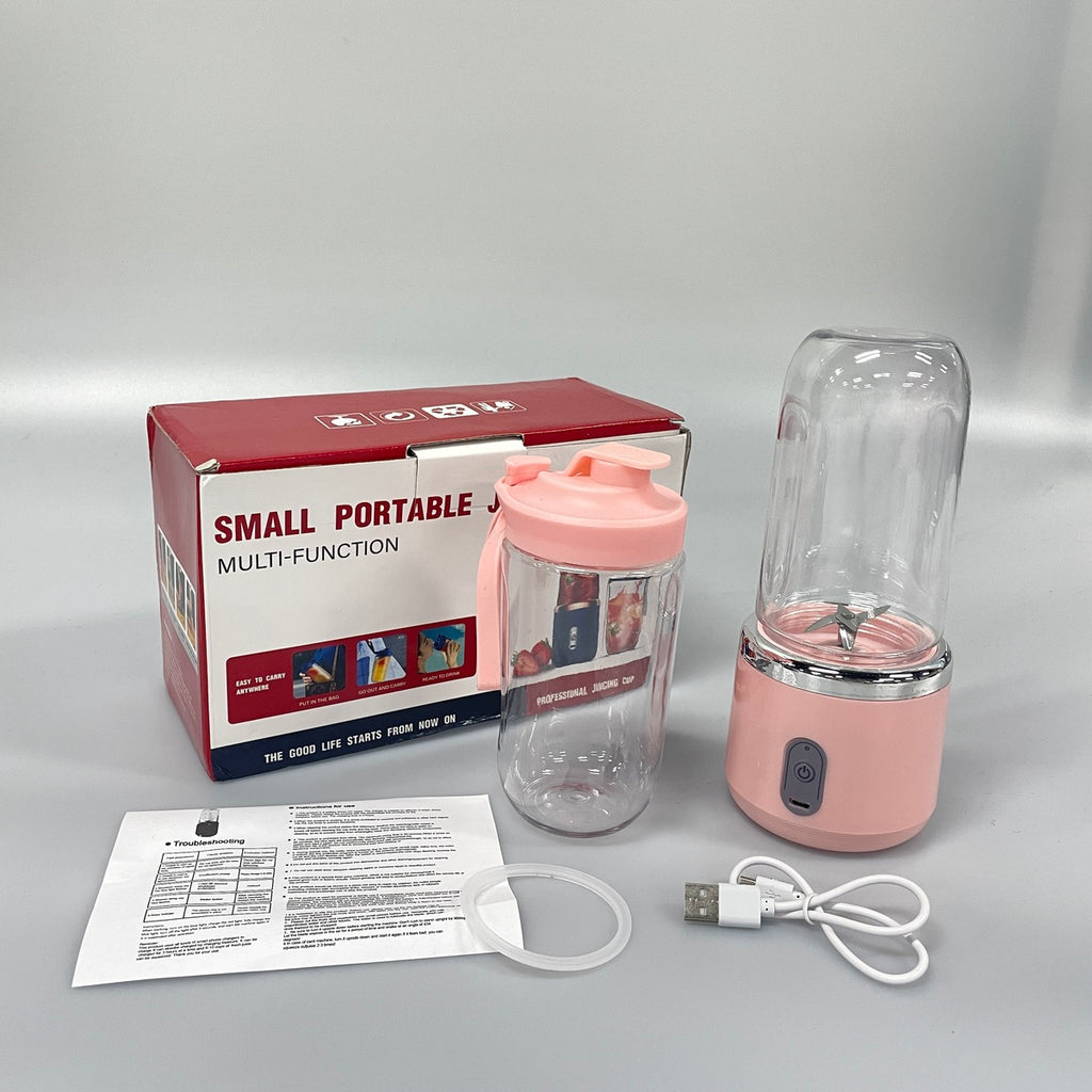 Portable Electric Mini Blender – 380ml USB Rechargeable 6-Blade Fruit Juice & Smoothie Maker