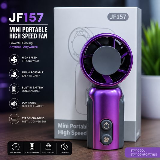 Portable Turbo Fan | Rechargeable High-Speed Handheld Cooling Fan