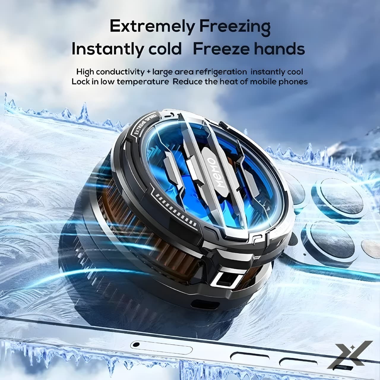 MEMO CX07 Magnetic Phone Cooler Fan | 15W Semiconductor Cooling | RGB Gaming Cooler