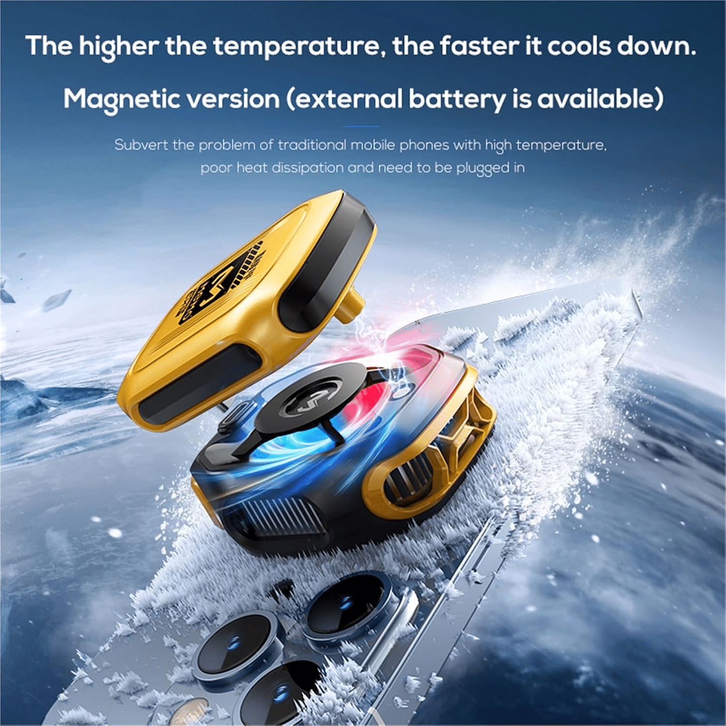 MEMO CX12 Magnetic Phone Cooler Fan | 10W Semiconductor Cooling | RGB Gaming Cooler