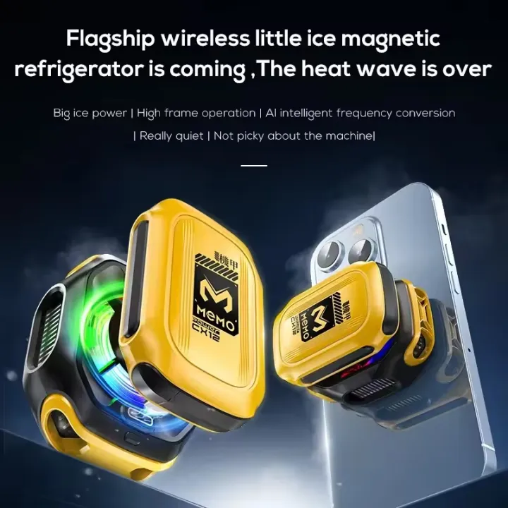 MEMO CX12 Magnetic Phone Cooler Fan | 10W Semiconductor Cooling | RGB Gaming Cooler