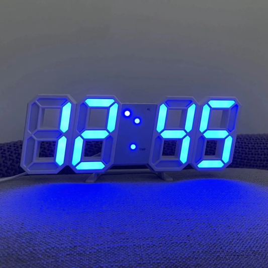 3D LED Digital Wall Clock – Large Display Alarm Clock with Temperature, Date & Auto Brightness