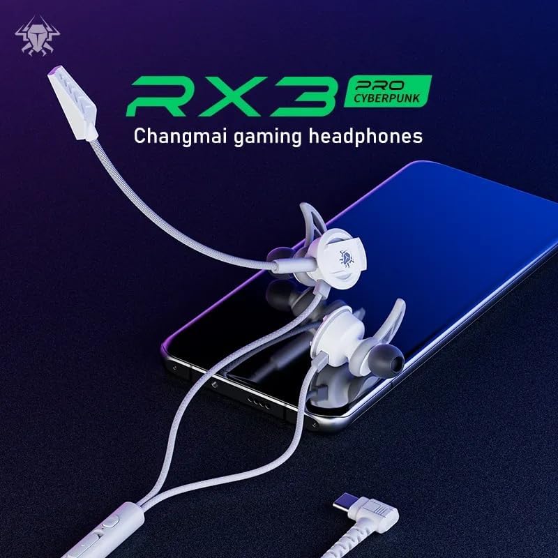 RX3 Pro Gaming Headphones, Wired Type-C, Over-Ear, Grey, 16 Ohm Impedance, Dual HD Noise-Cancelling Mic, 20Hz Frequency Response, 10MW Sensitivity, Curved Jack