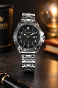 Titian Men's Quartz Watch – CD Lock | Premium Silver Metal Bracelet Watch for Men