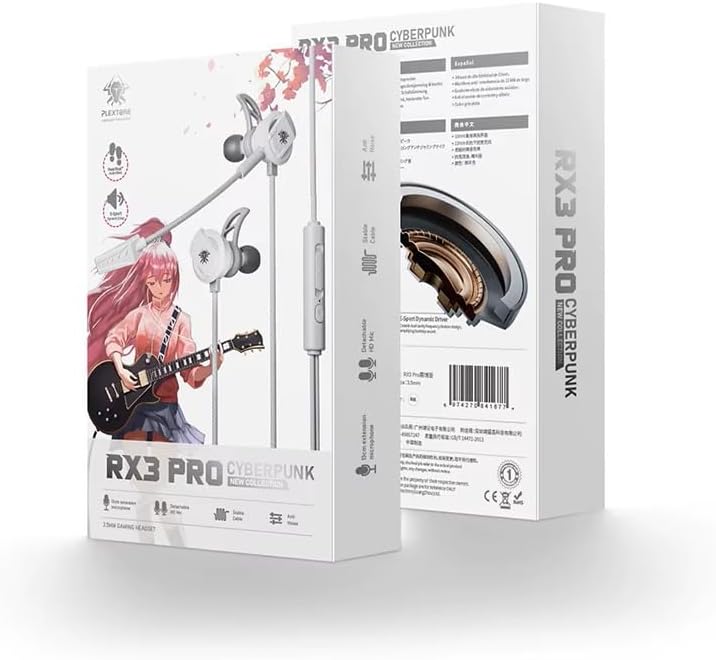 RX3 Pro Gaming Headphones, Wired Type-C, Over-Ear, Grey, 16 Ohm Impedance, Dual HD Noise-Cancelling Mic, 20Hz Frequency Response, 10MW Sensitivity, Curved Jack