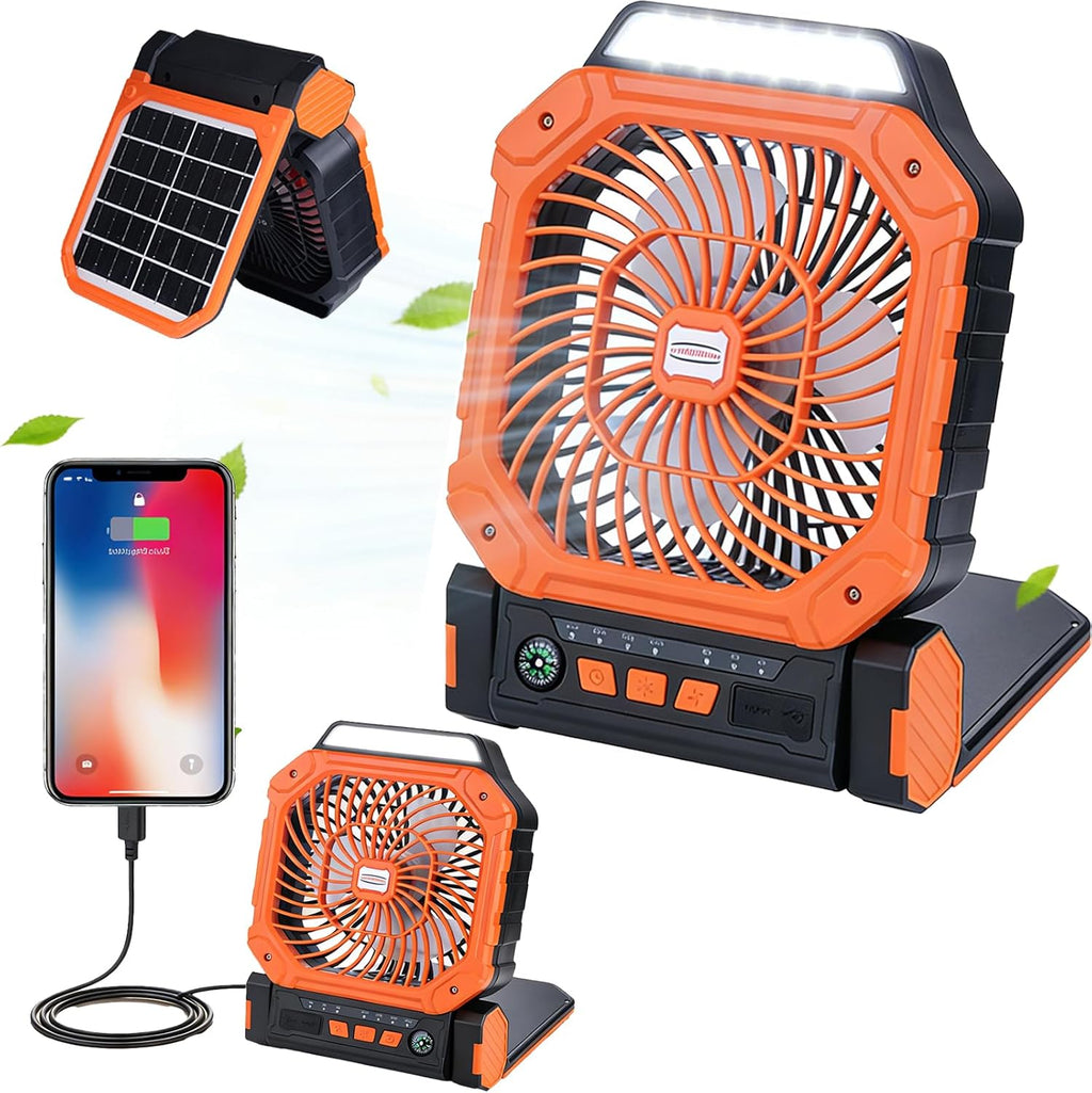 X16 Solar Rechargeable Fan – Portable USB Mini Fan with Powerful Airflow